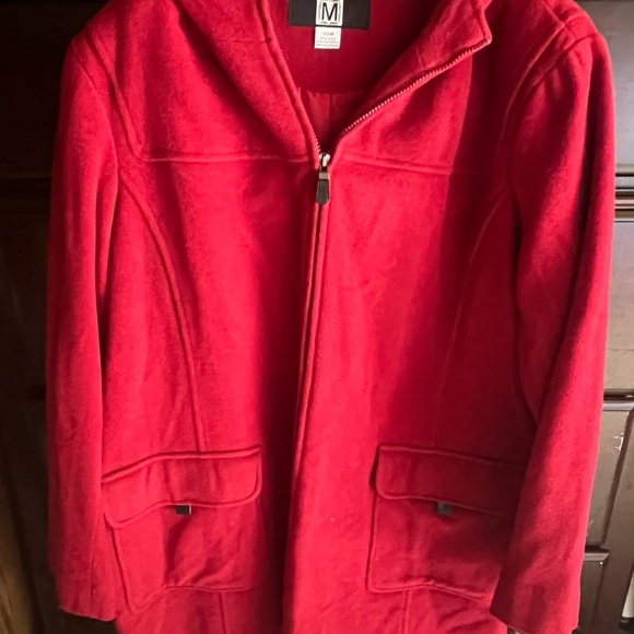 Street Street Red Zip-Up Fleece Jacket with Hood – 20W – Plus Size - Picture 1 of 5